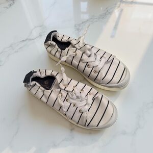 Tommy Bahama Black and White Striped Sneakers